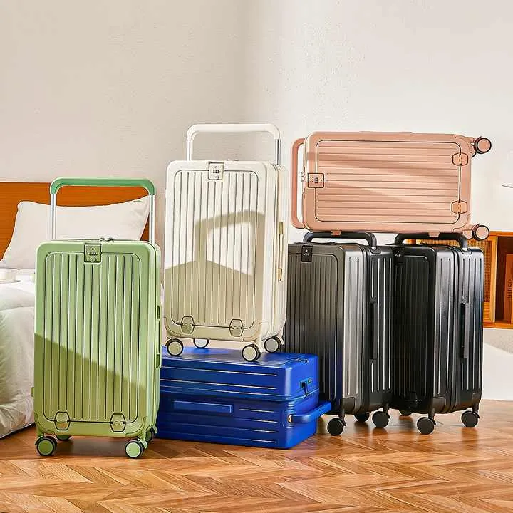 حقيبة أمتعة بعجلات عريضة متعددة الوظائف  Wide Wheeled Luggage Bag Front Open Bag
