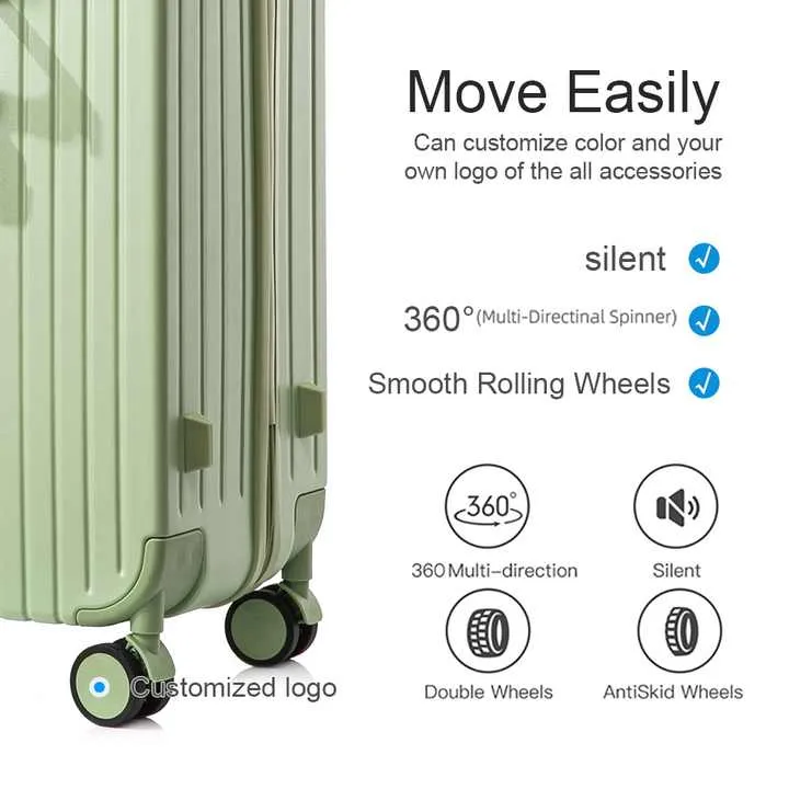 حقيبة أمتعة بعجلات عريضة متعددة الوظائف  Wide Wheeled Luggage Bag Front Open Bag