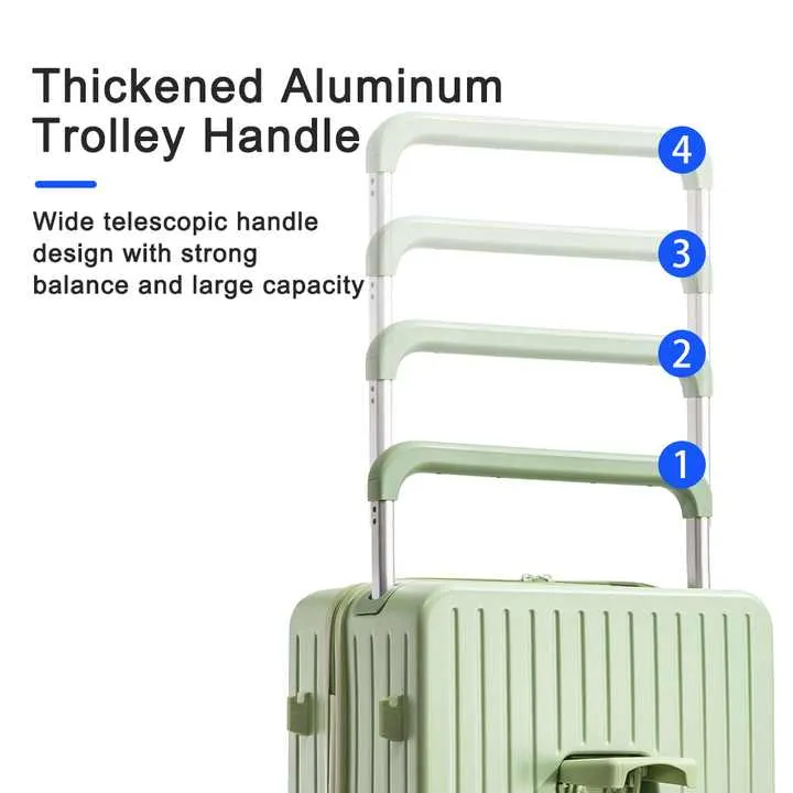 حقيبة أمتعة بعجلات عريضة متعددة الوظائف  Wide Wheeled Luggage Bag Front Open Bag
