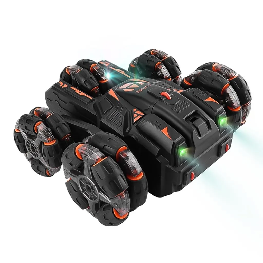 360° Swing Arm RC Car | Double Control | 2.4G Multifunctional | Five-Wheeled | Black