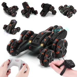 360° Swing Arm RC Car | Double Control | 2.4G Multifunctional | Five-Wheeled | Black