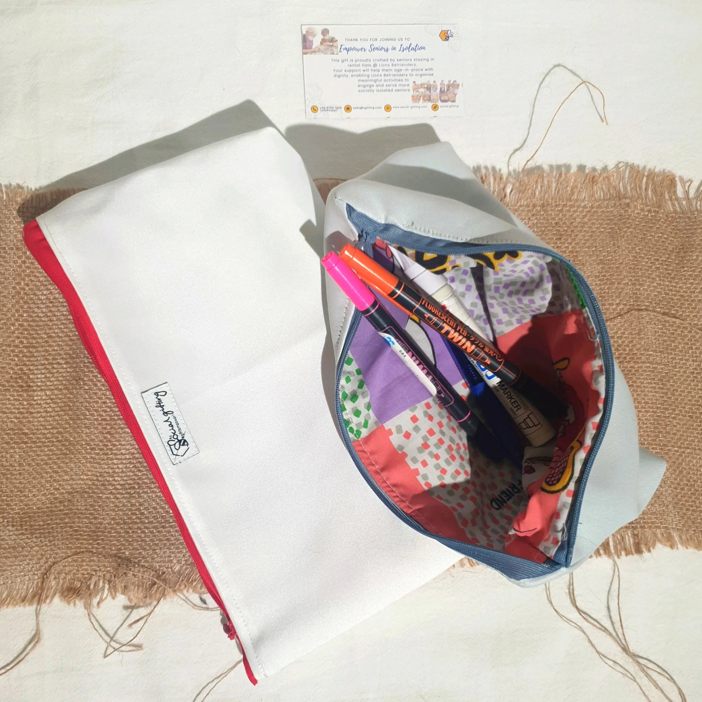 Assorted handsewn pouch