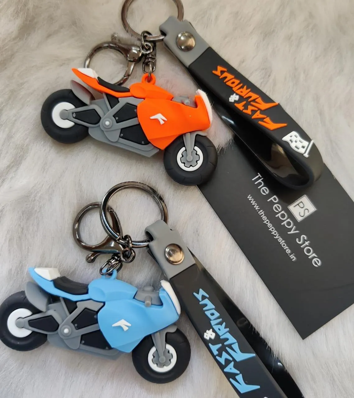 Bike Silicon Keychains With Bagcharm And Strap (Select From Drop Down Menu)