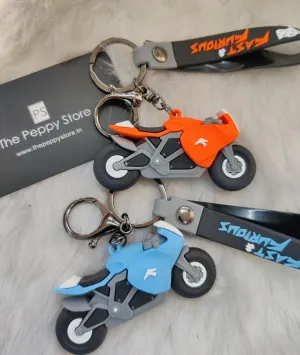 Bike Silicon Keychains With Bagcharm And Strap (Select From Drop Down Menu)