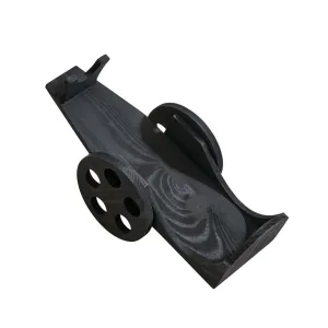 Black Wood Wine Bottle Cart - 6" x 12" by Creative Gifts