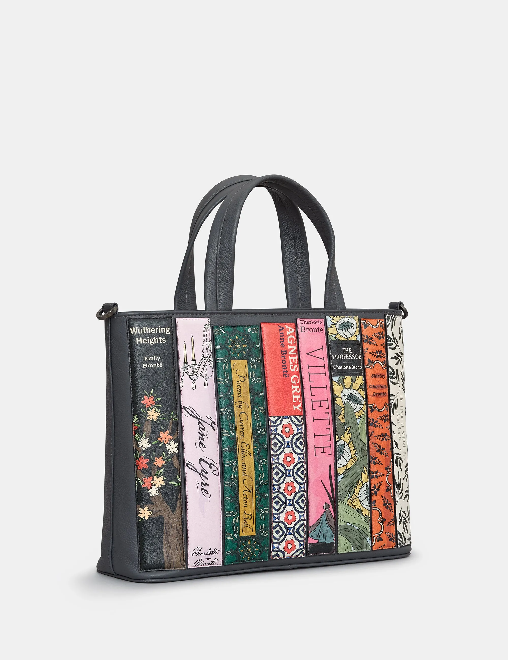Brontë Bookworm Grey Leather Multiway Grab Bag
