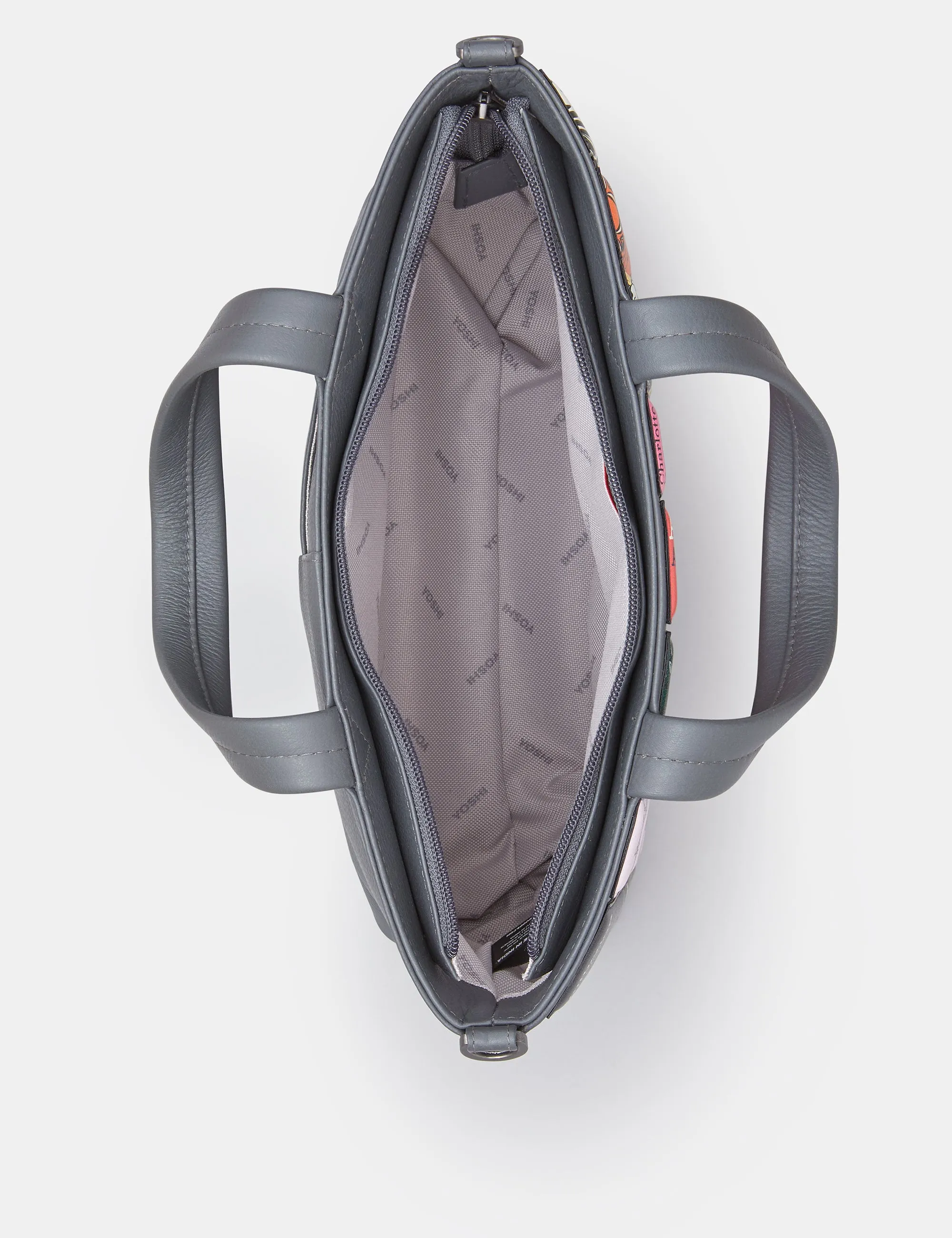 Brontë Bookworm Grey Leather Multiway Grab Bag