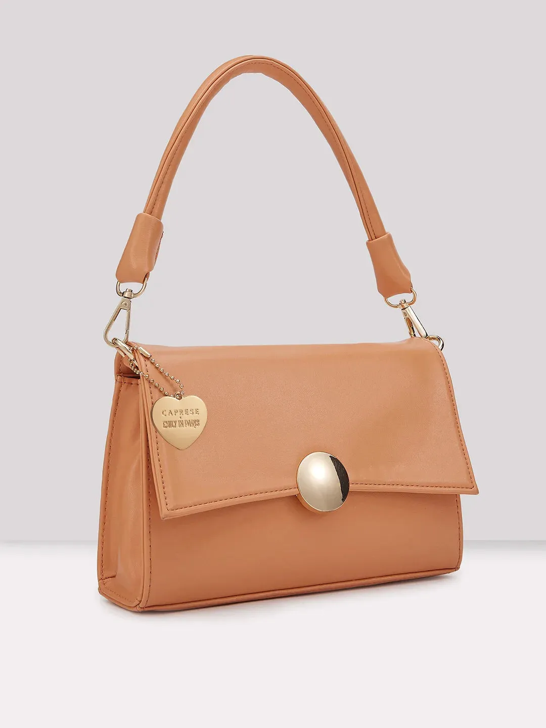 Caprese Emily In Paris Solid Medium Hobo Handbag Beige