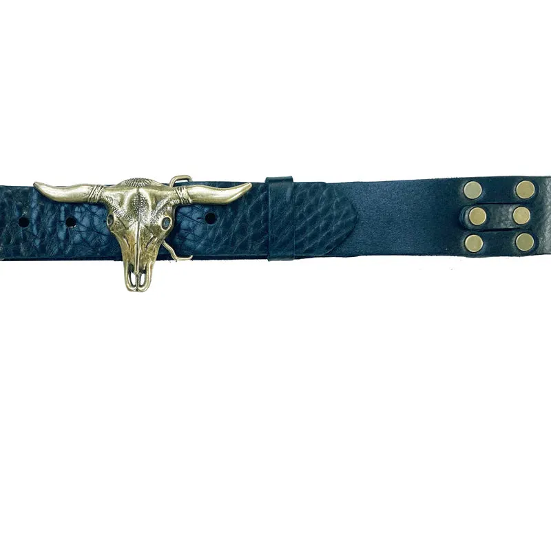 Kim White Steer Belt - Black