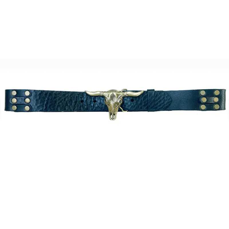 Kim White Steer Belt - Black