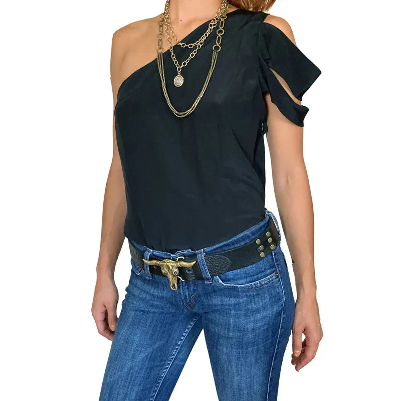 Kim White Steer Belt - Black