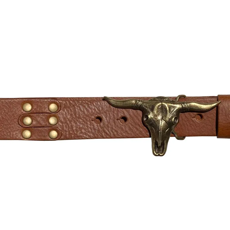 Kim White Steer Belt - Cognac