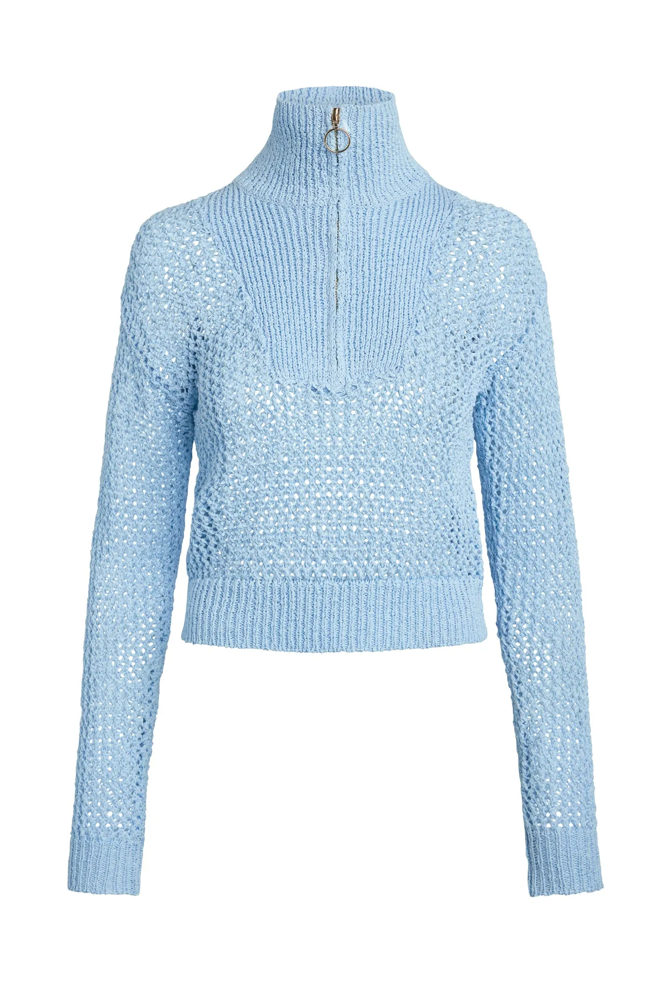 Lisbon Quarter Zip Sweater - Sea Mist Petit Crochet