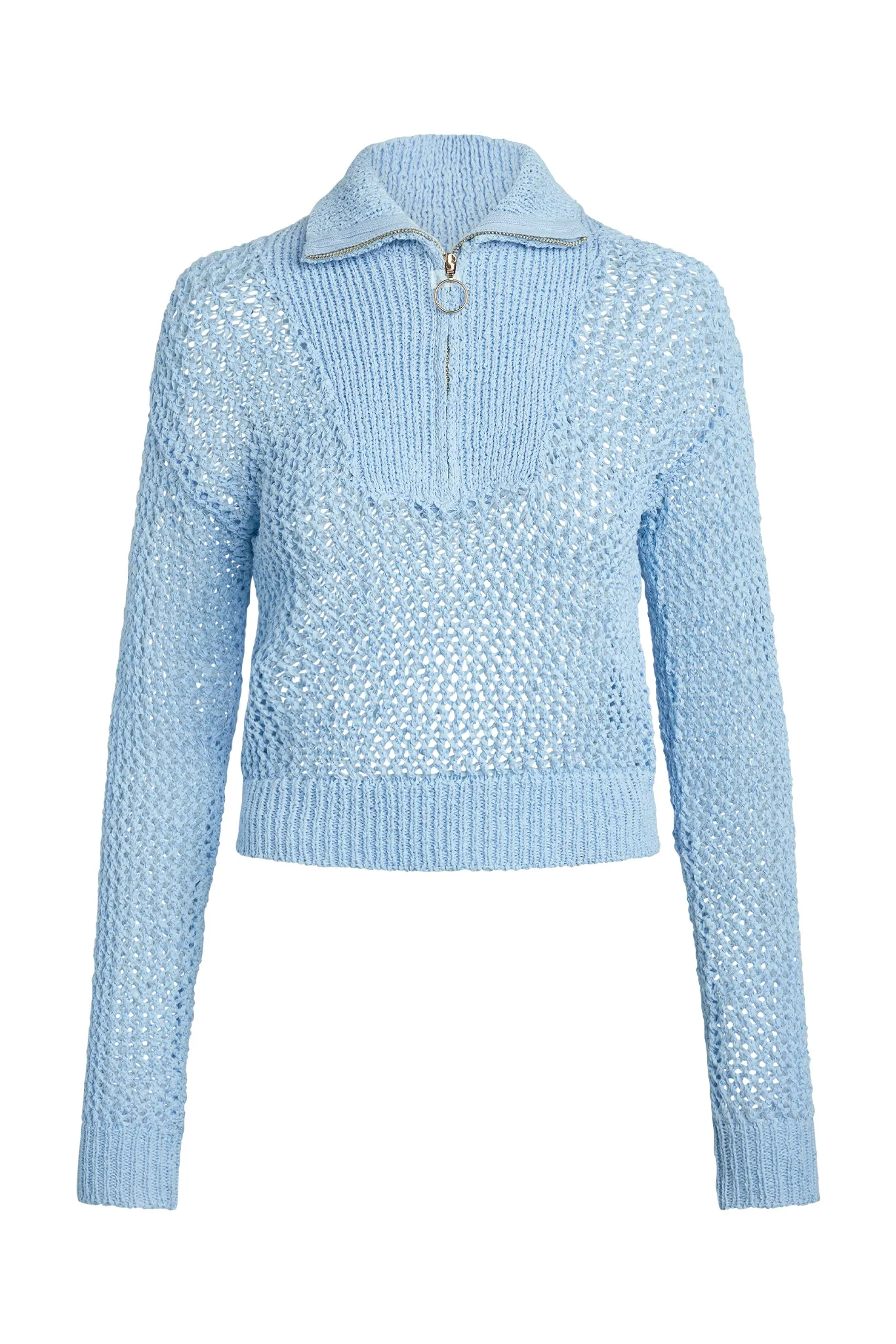 Lisbon Quarter Zip Sweater - Sea Mist Petit Crochet
