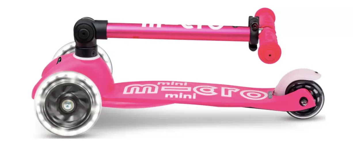 Micro Mini Deluxe Foldable LED Scooter- Pink