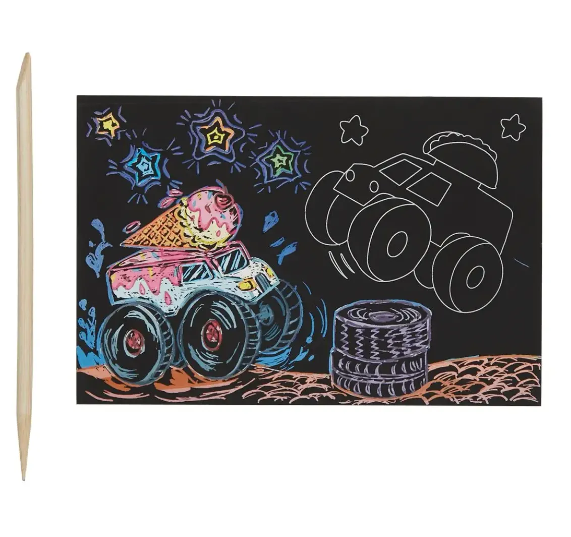 Ooly - Mini Scratch & Scribble Kit Monster Trucks