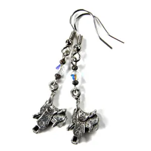 Silver Western Saddle Dangle Earrings, Swarovski Crystals, Handmade Jewelry