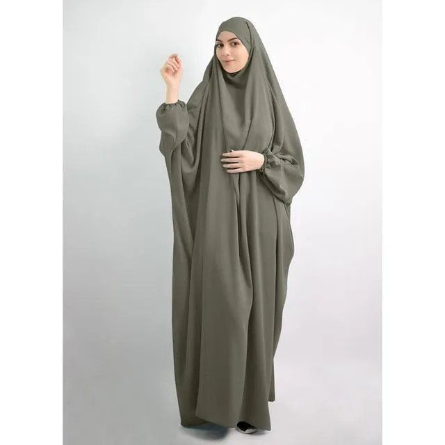 Women Hooded Muslim Hijab  Prayer Garment Dress