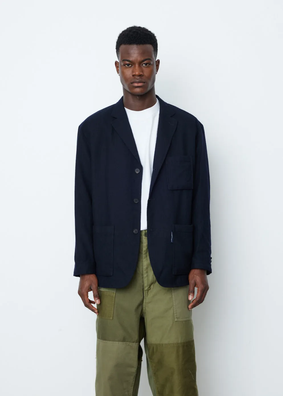 Wool Serge Garment Washed Blazer